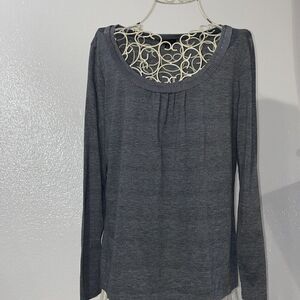 Womans Talbots Size M Top Gray 65 Poly/35 Rayon